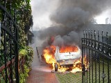 Groźny pożar samochodu w Skwierzynie (zdjęcia)