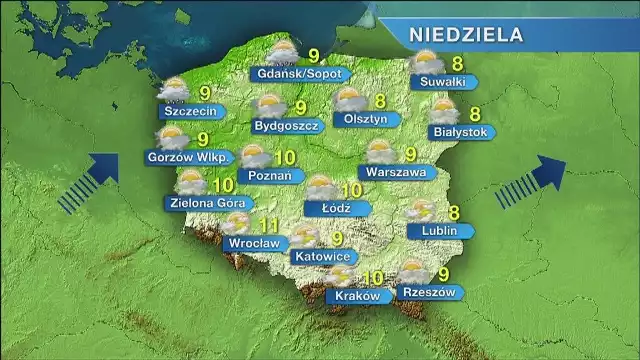 Pogoda na dzień + 4 kolejne dni (06.12 + 07-10.12.2015)