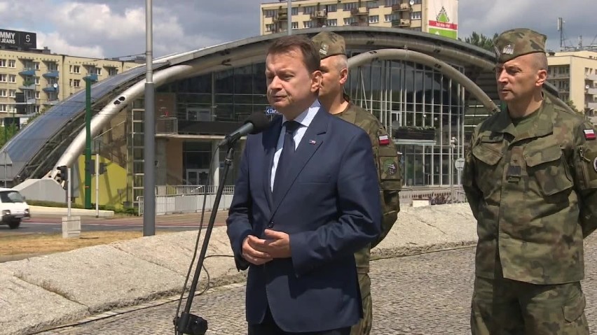 Minister obrony narodowej Mariusz Błaszczak w Katowicach...