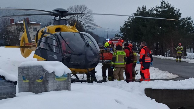 Śmigłowiec LPR przetransportował ciężko rannego do szpitala