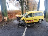 Wypadek na drodze do Polanowa. Droga zablokowana [zdjęcia] 