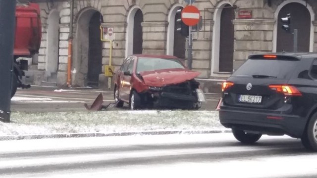 Wypadek w centrum Łodzi