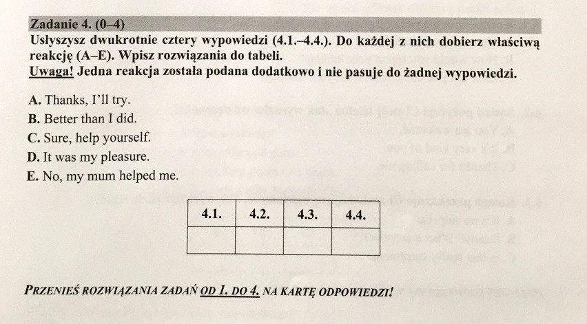 Egzamin gimnazjalny 2016 JĘZYKI ANGIELSKI, NIEMIECKI, ROSYJSKI... (PYTANIA, ARKUSZE, ODPOWIEDZI)