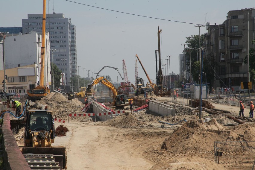 Budowa trasy W-Z w Łodzi - czerwiec 2014