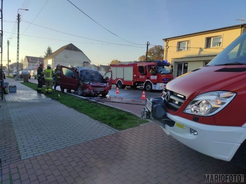 Pożar samochodu w Czarnowąsach