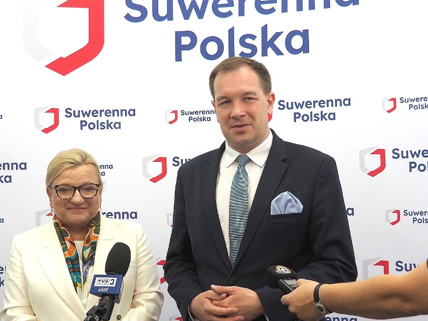 Na konferencji prasowej w Łodzi wystąpili: Beata Kempa,...