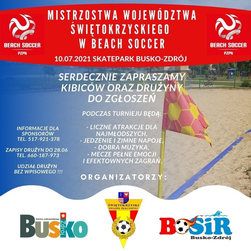 10 lipca w Busku-Zdroju odbędą się pierwsze Mistrzostwa Województwa Świętokrzyskiego w Beachsoccerze