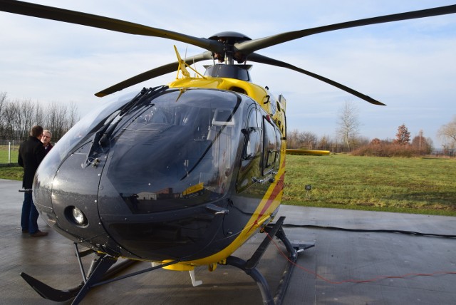 Helikopter stacjonuje tuż obok szpitala w Gorzowie.