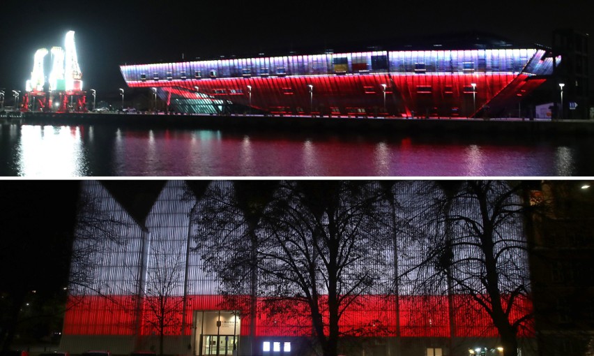 Biało-czerwone iluminacje w Szczecinie