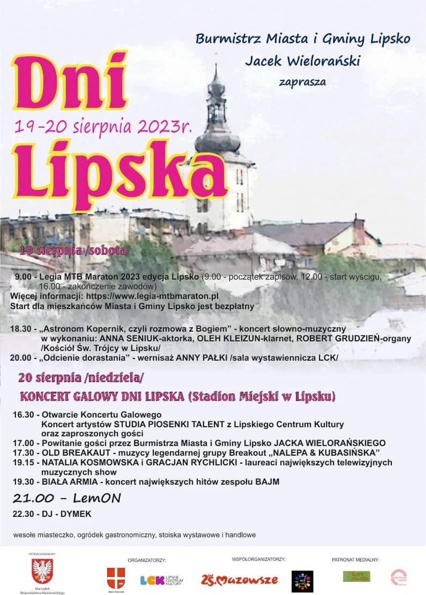Dni Lipska odbędą się w sobotę i niedzielę 19,20 sierpnia. Wystąpi wielu artystów. Gwiazdą będzie zespół LemON. Posłuchaj jak grają
