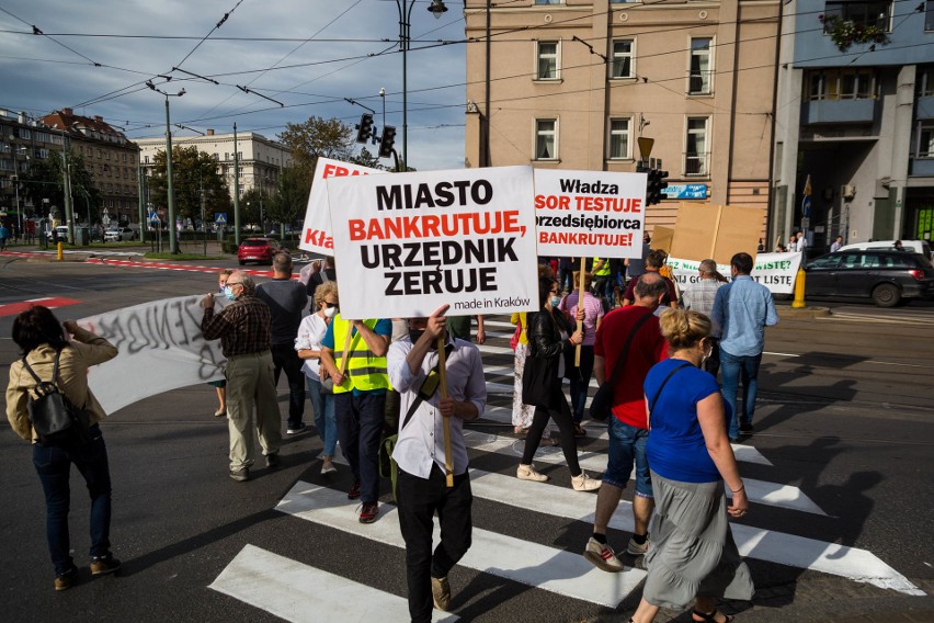 Protest mieszkańców Krakowa.