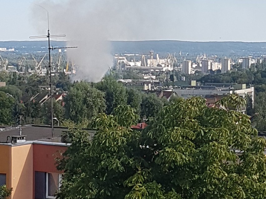 Pożar w tartaku w Szczecinie przy ul. Golisza