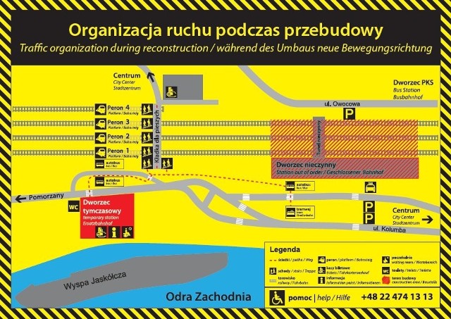 Przed nami wielki sprawdzian przepustowości ulicy Kolumba, który przejdziemy w poniedziałek. Sygnalizacja umożliwi bezpieczne przejście z tymczasowego dworca na perony, ale spowolni ruch pojazdów.