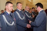 Podkarpaccy policjanci i strażacy odebrali w Rzeszowie awanse na wyższe stopnie [ZDJĘCIA]