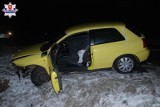 Stok w powiecie radzyńskim: Audi wpadło do rowu. Z dwójki pasażerów nikt nie przyznał się do prowadzenia pojazdu