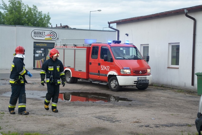 Pożar samochodu przy ul. Kościuszki w Sępólnie Krajeńskim