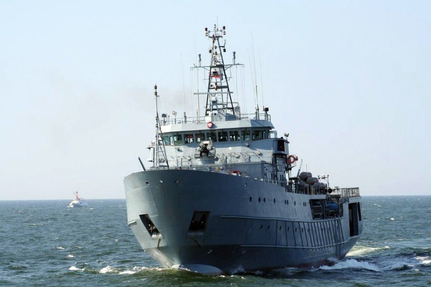 ORP „Czernicki” podczas patrolu na Bałtyku.
