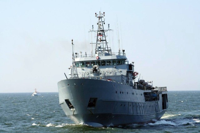 ORP &#8222;Czernicki&#8221; podczas patrolu na Bałtyku.