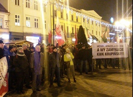 W Rybniku odbyła się manifestacja przeciw likwidacji kopalń