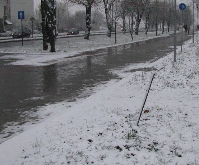 Zima na koszalińskich drogach.