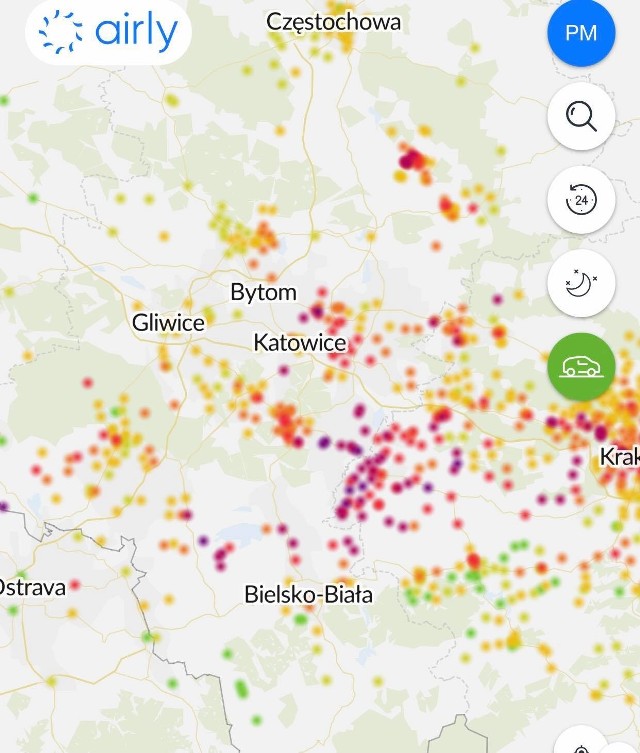 Dziś w województwie śląskim, w wielu miejscach, powietrze jest bardzo zanieczyszczone.