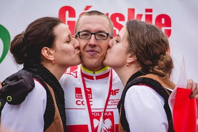 Rafał Oleś osiągnął największy sukces w kolarskiej karierze - górskie mistrzostwo Polski masters.
