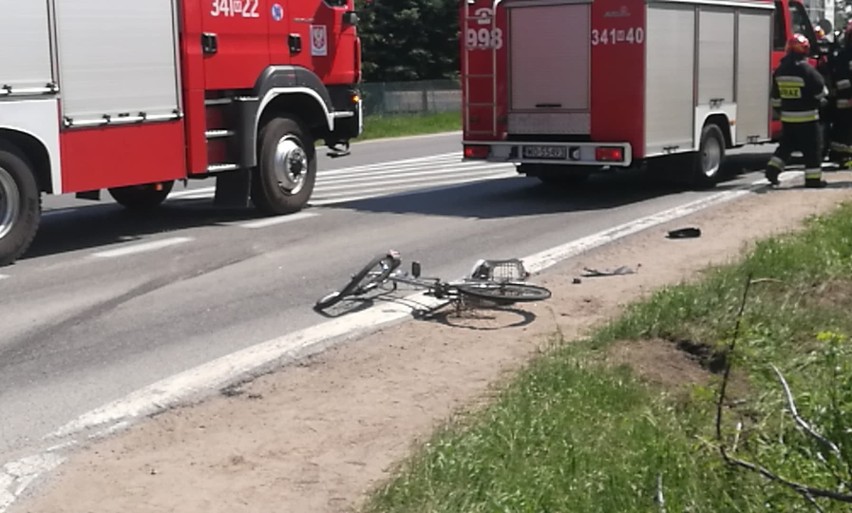 Ostrołęka. Wypadek na ulicy Warszawskiej, 04.06.2019. Potrącenie rowerzysty