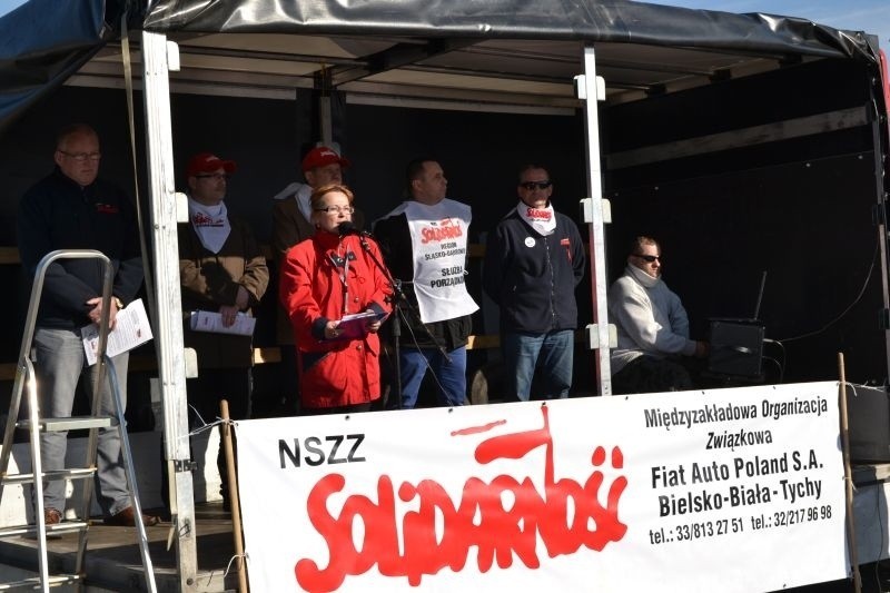 Pikieta Solidarniści przed Fiatem w Tychach