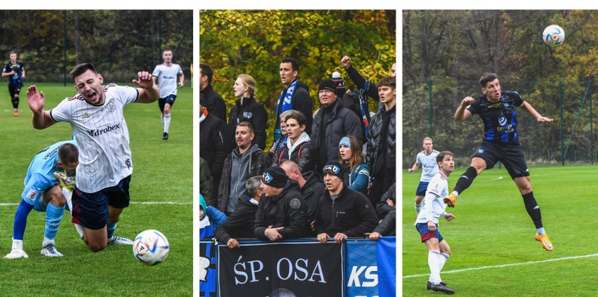 Kibice zgromadzeni na stadionie w Solcu Kujawskim oglądali...