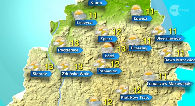 Łódź rzadko występuje na ogólnopolskich mapach pogody
