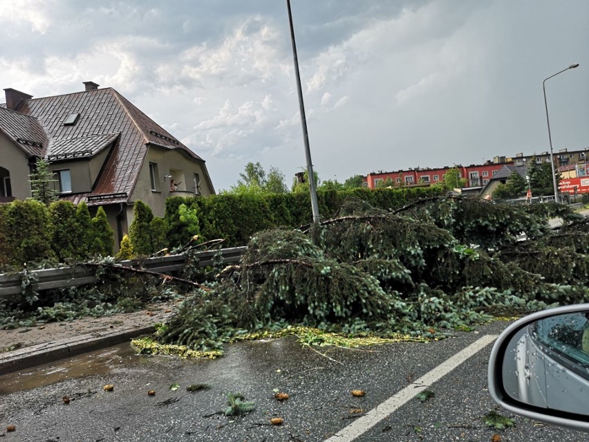 Burza w Rybniku. Uszkodzone dachy, powalone drzewa, zerwane...