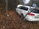 Wypadek na krajowej "6". Auto uderzyło w drzewo [ZDJĘCIA]