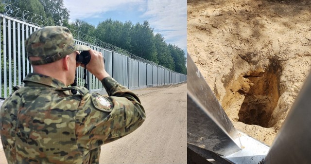 Polscy strażnicy graniczni zauważyli białoruskich żołnierzy kopiących podkop pod zaporą na granicy