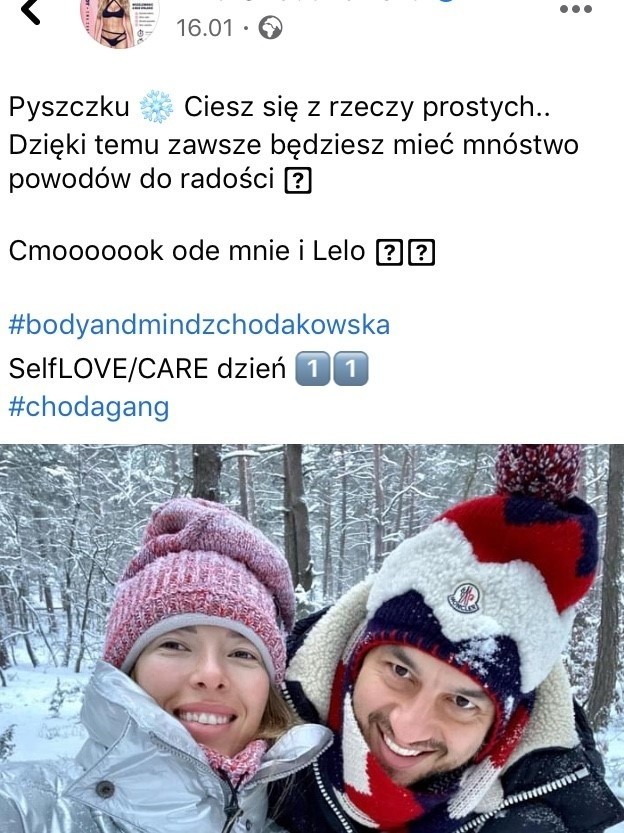 Ewa Chodakowska z mężem....