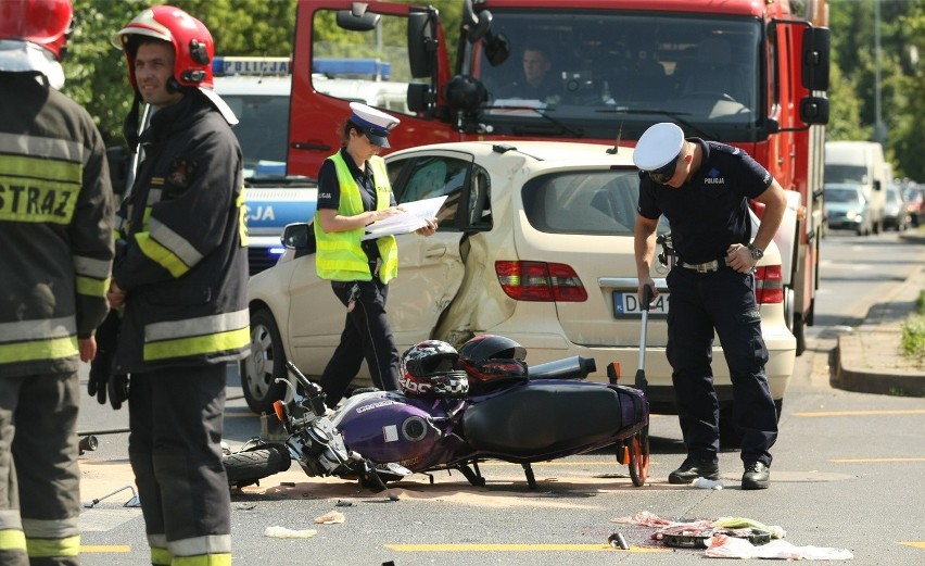 Wypadek z udziałem motocyklistów na skrzyżowaniu al....