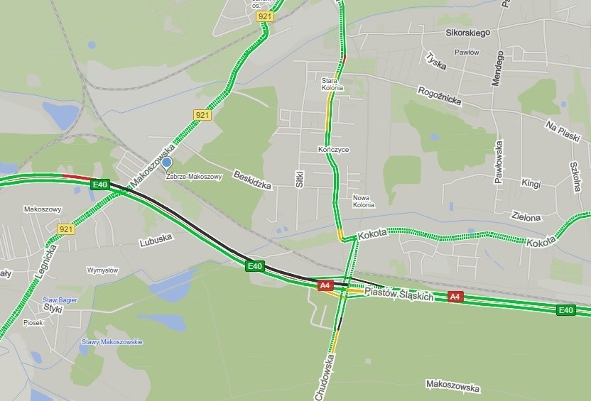 Korek na autostradzie A4 Zabrze. Trwa przeorganizowanie robót drogowych