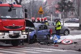 Wypadek na alei Zwycięstwa w Gdańsku 23.01.2018. Zderzyły się dwa auta w Gdańsku, cztery osoby zostały ranne [zdjęcia, wideo]