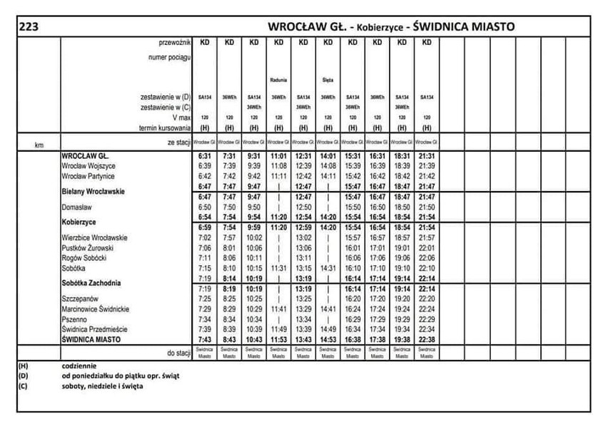 Szczegółowy rozkład jazdy, który ma wejść w życie w grudniu...