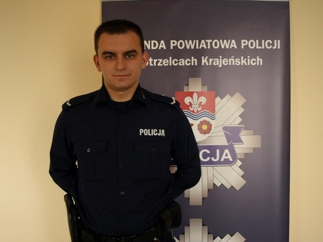 Sierż. Marcin Wichrowski ma 28 lat i od 4 służy w Policji