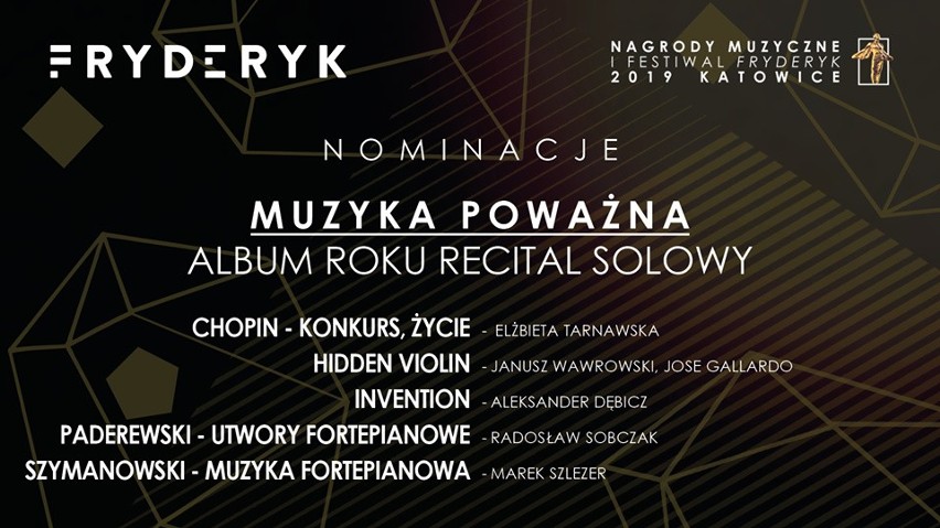 Fryderyki 2019 NOMINACJE. Wielka gala w Katowicach. Kto zgarnie najwięcej statuetek? LISTA NOMINOWANYCH