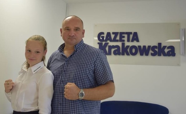Na zdjęciu Krzysztof Bulanda w towarzystwie Gabrieli Migdy, jednej z czołowych zawodniczek UKS Evanu