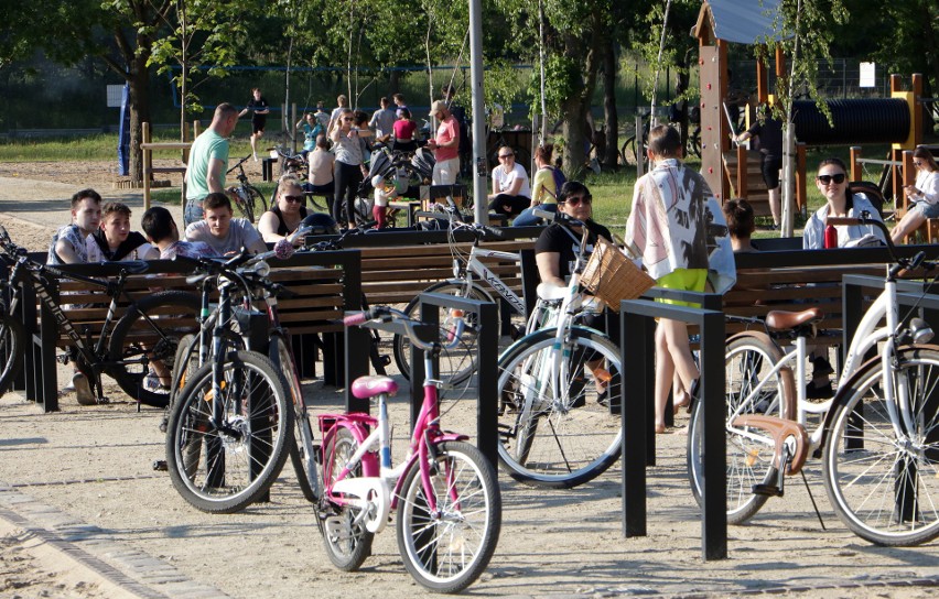 Na plaży nad jeziorem Tarpno w Grudziądzu zbudowano...