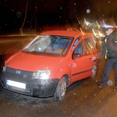 Fiat panda tuż po wypadku.