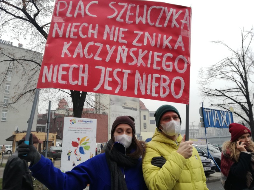 Protest na placu Szewczyka w Katowicach