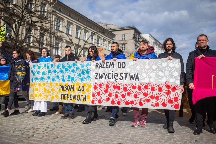 Marsz "Razem do zwycięstwa" na ulicach Krakowa
