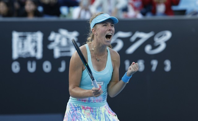 FOT. Magdalena Fręch podczas meczu drugiej rundy w Australian Open