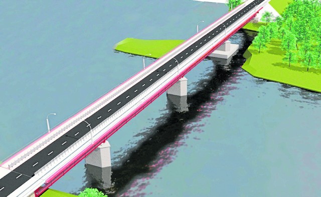 Tak będzie się prezentował most drogowy na Odrze. Gmina założyła pierwotnie, że most będzie gotowy w 2020 r., ale okazało się, że termin jest nierealny do spełnienia.