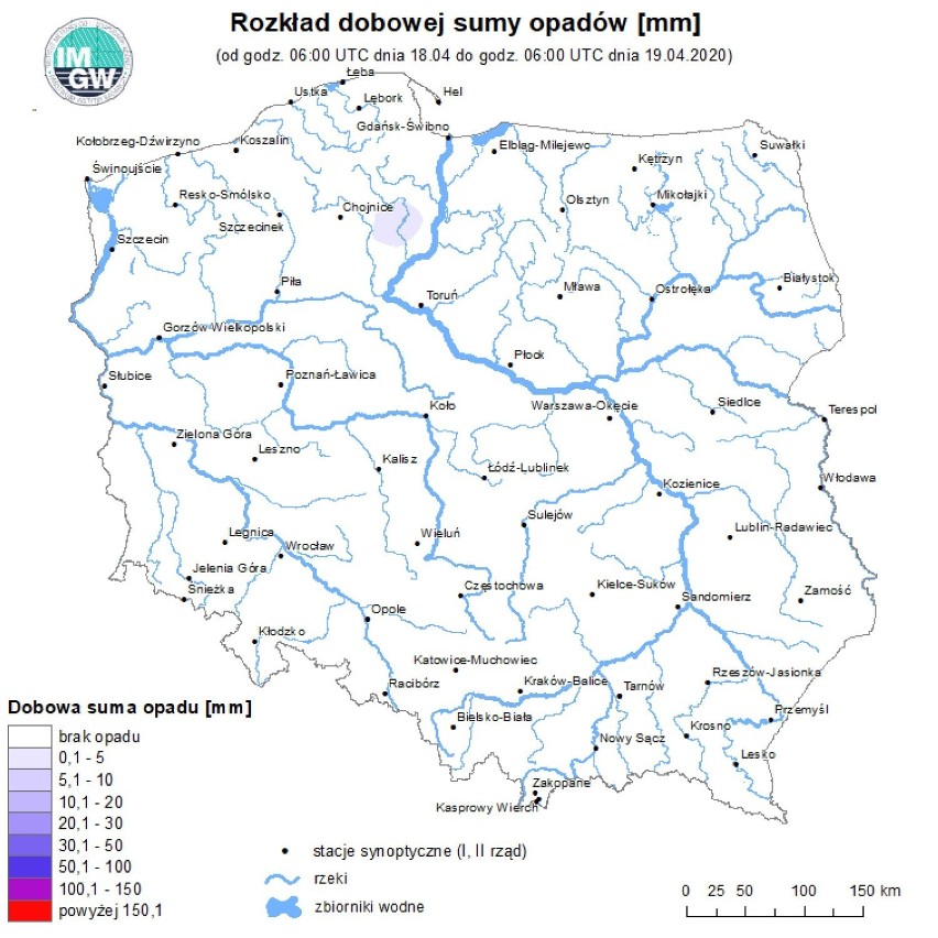 Rozkład dobowej sumy opadów atmosferycznych w Polsce