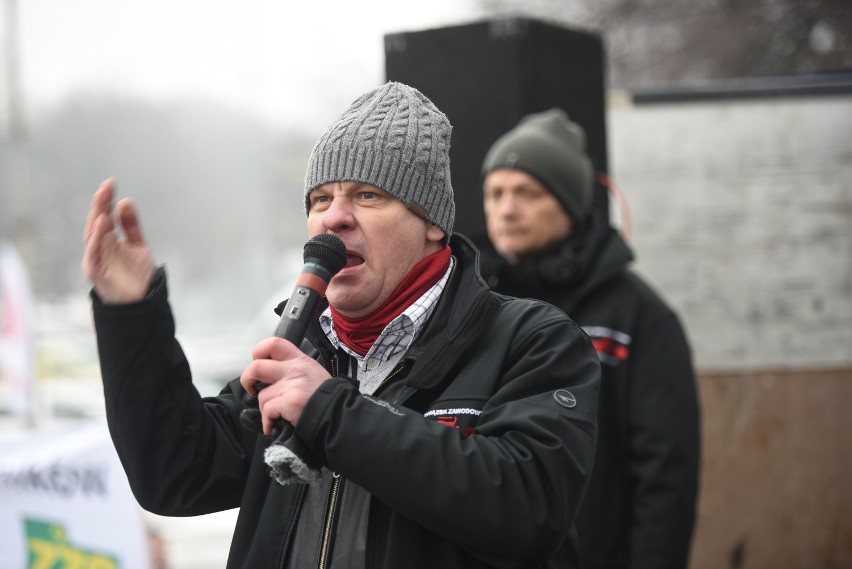 Protest górników kopalni Boże Dary w Katowicach: