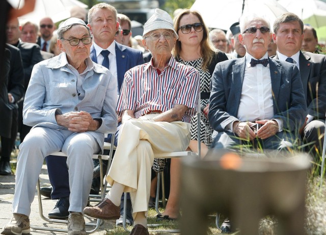 Rocznica likwidacji Litzmannstadt Rocznica likwidacji Litzmannstadt Getto:troje ocalałych (od lewej) Moshe Bleiweiss, Marian Turski i Leon Wajntraub